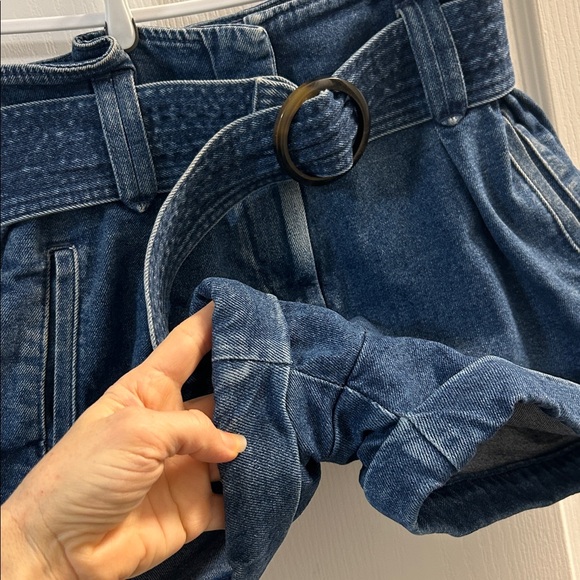 Sezane Rome Blue Jean Shorts with Belt - Picture 13 of 13